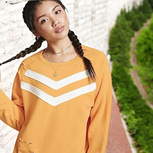 Forever 21 Distressed Chevron Sweatshirt - Picture 3 of 16